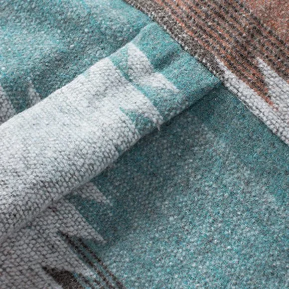 SOLD Flannel Distressed Aztec Shirt Jacket/Shacket Large - Picture 10 of 16